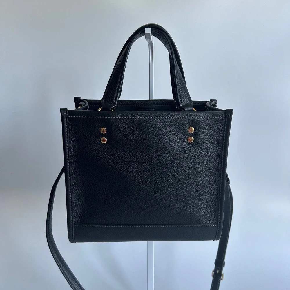 Coach‎ Dempsey Tote 22 Black Pebbled Leather Shoulder Bag Excellent